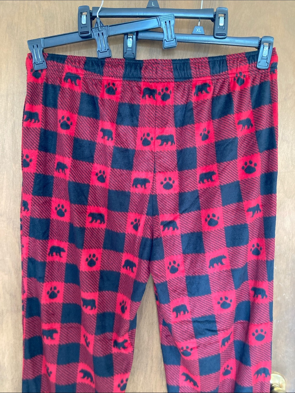 Cuddl Duds plaid print bear & paw print PJ pant w pockets sleepwear loungewear - Picture 10 of 17